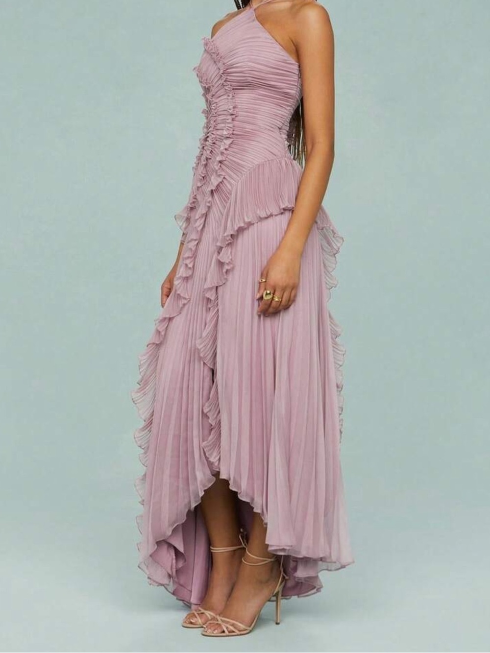 Halter neck ruffle maxi dress - Picture 3 of 7